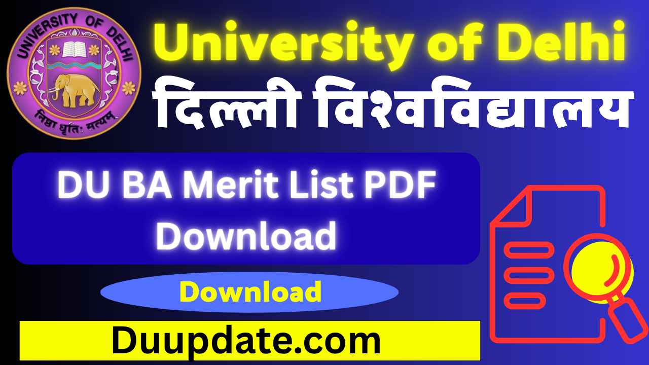 DU BA Merit List PDF Download
