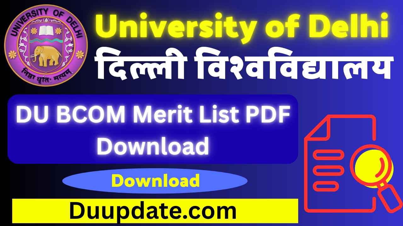 DU BCOM Merit List PDF Download